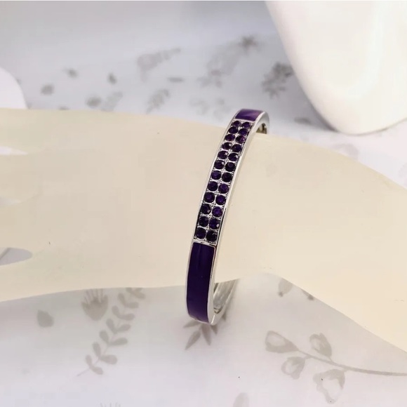 Lia Sophia Bangle Bracelet Necklace Set Purple Retired Pop Rocks Block Party - Picture 8 of 13